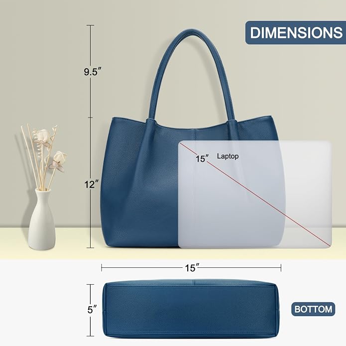 KKXIU Tote Bag for Women Vegan Leather Shoulder Purse Large Capacity Travel Bag - Image 7