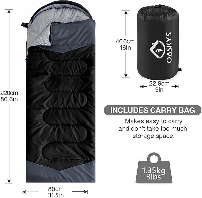 oaskys Camping Sleeping Bag - Image 2
