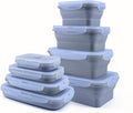 4 Pack Collapsible Silicone Food Containers Storage Lunch Bento Box by LEISIDY