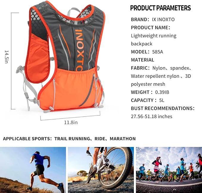 Running Hydration Vest for Men Women Water Backpack for Running 3L Running - Image 2