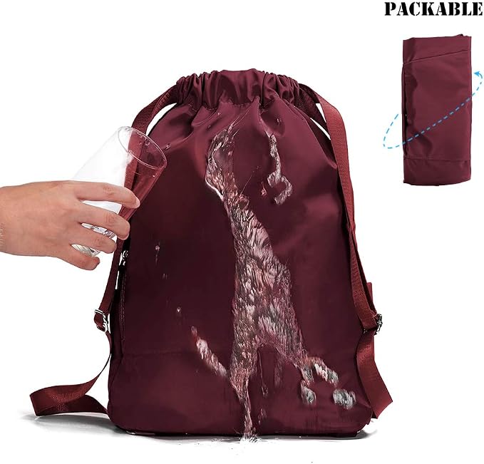 ZOORON Waterproof Drawstring Gym Backpack Bag - Image 5