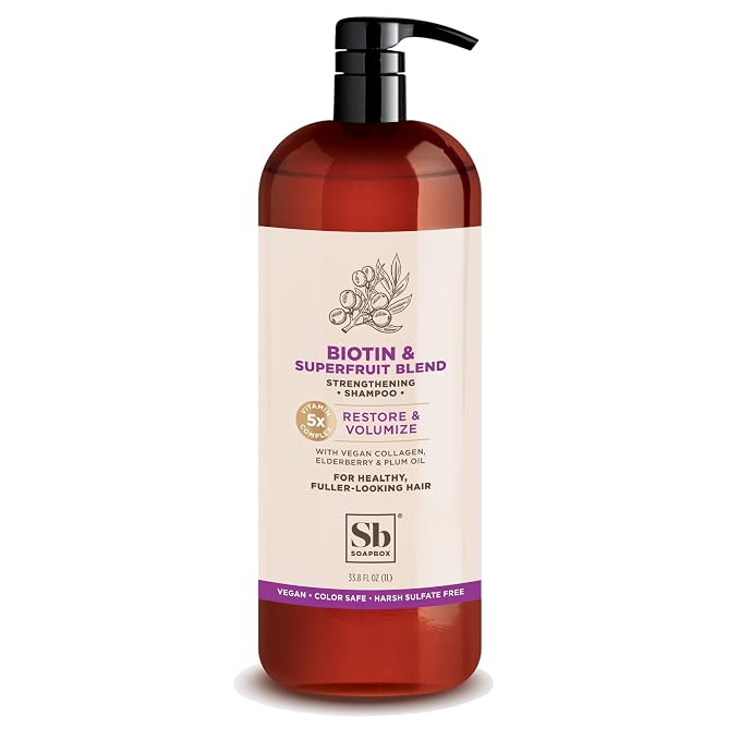 Soapbox Biotin Shampoo, Biotin & Collagen Super Fruit Shampoo by Soapbox