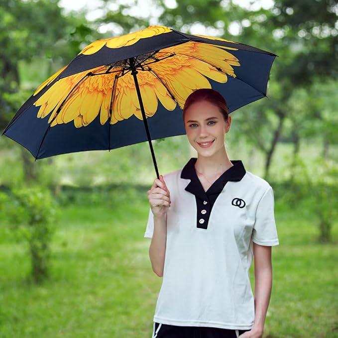 LANBRELLA Compact Reverse Folding Umbrella Auto Windproof Travel Umbrella - Image 2