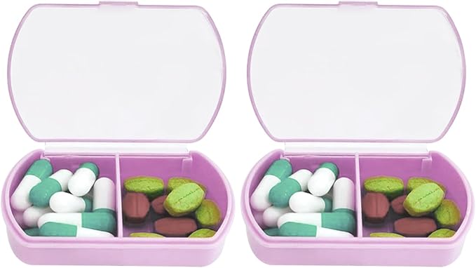 2PCS Small Pill Case Travel Pill Box Cute Pill Organizer by INVODA