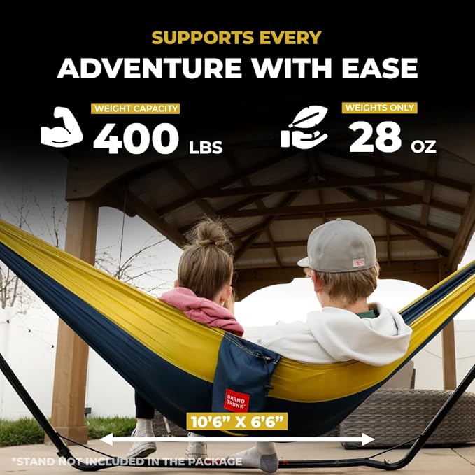 Grand Trunk Double Deluxe Parachute Nylon Hammock - 500lb Capacity Camping - Image 3