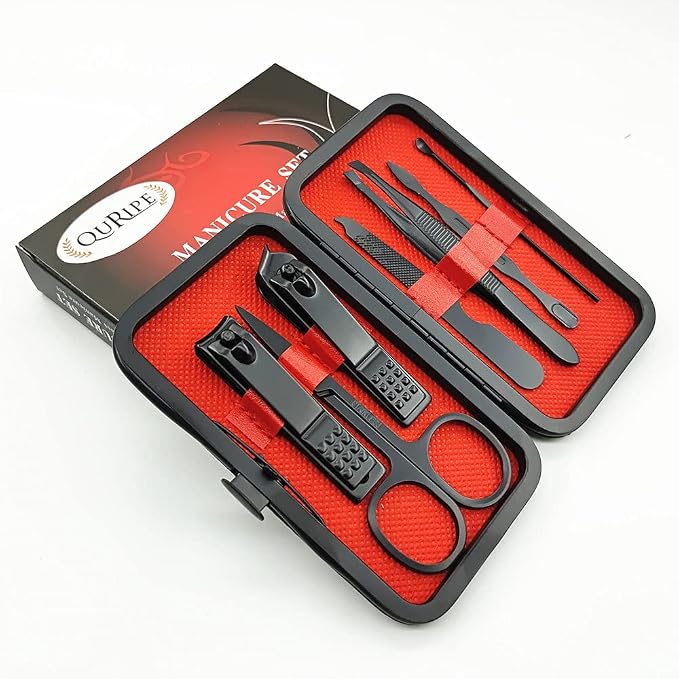 7pcs Manicure set, Nail Clippers Kit, Stainless Steel Manicure Kit, Nail by QURIPE