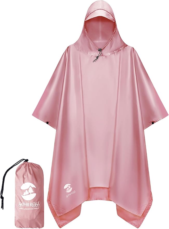 SaphiRose Hooded Rain Poncho Waterproof Raincoat Jacket by SaphiRose