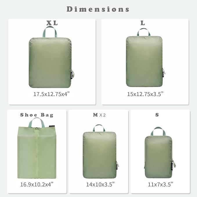 BAGAIL 6 Set Ultralight Compression Packing Cubes Packing Organizer - Image 2