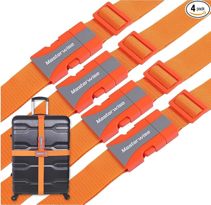 Buckle Straps with Clips, Adjustable Nylon Strap with Buckle, Packing Straps by Masterwise