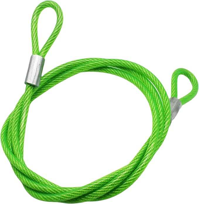5FT 6mm Stainless Steel Security Cable Lock, Braided Steel Vinyl Coated Safety by Bytiyar