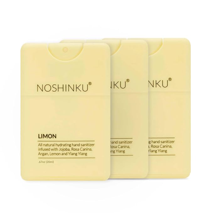 Noshinku - Refillable Hand Sanitizer Limon 3-Pack, Travel Size Spray by Noshinku