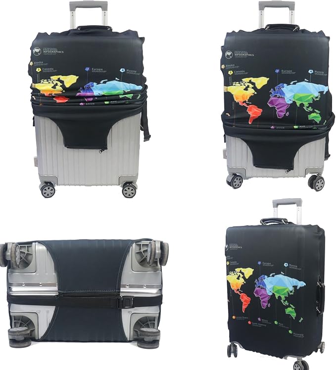 MosaiRudo Thicker Luggage Cover Elastic Suitcase Cover Protector Fits 18-32 - Image 6