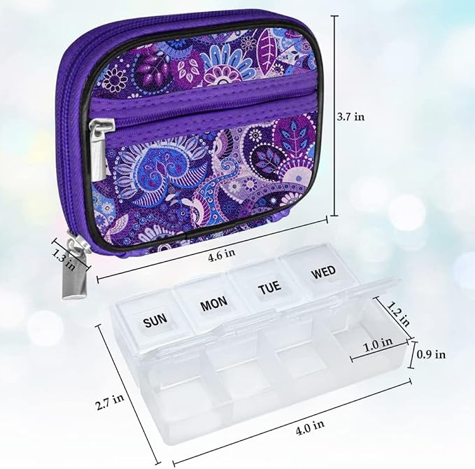 Serfeymi Weekly Travel Pill Organizer Pill Case - Image 2