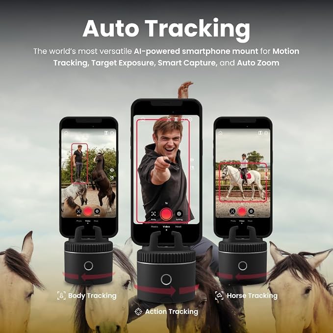 Pivo Equestrian Silver Essential Pack, Auto Face, Horse Phone Tracking Holder - Image 2