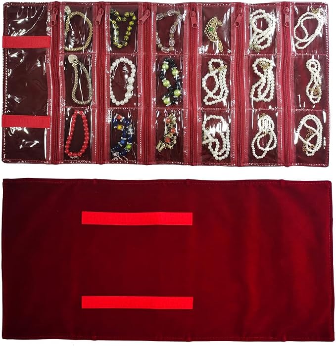 Travel Jewelry Roll Bag Portable Organizer Pouch by SCIKHEFT