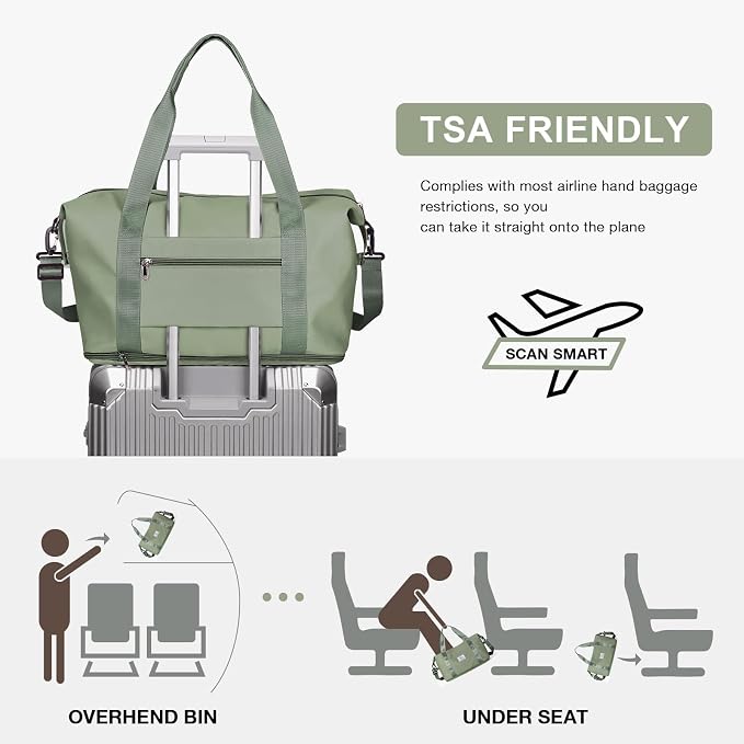 Travel Duffel Bag, Sports Tote Gym Bag, Shoulder Weekender Overnight Bag - Image 5