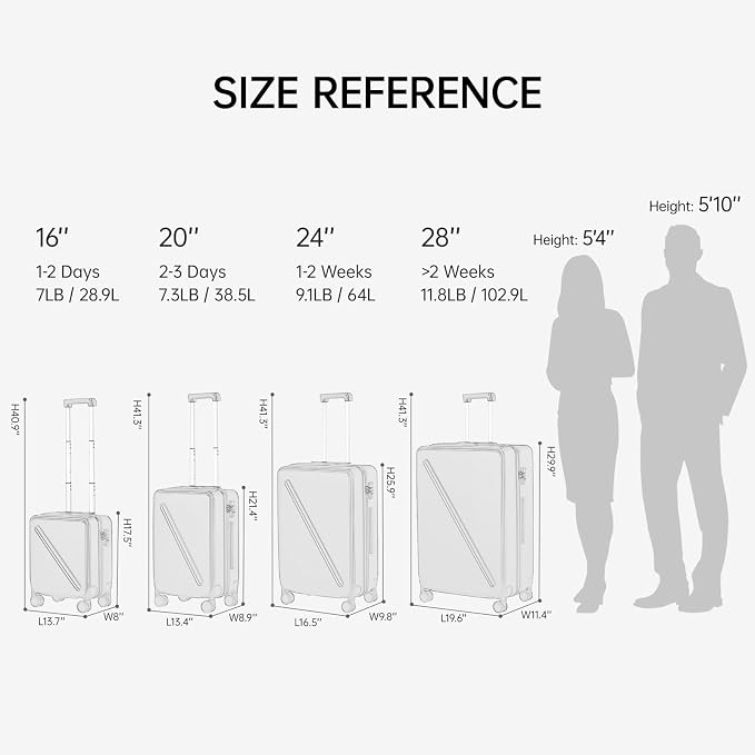 MILADA Checked Luggage, 24 Inch Suitcases - Image 3
