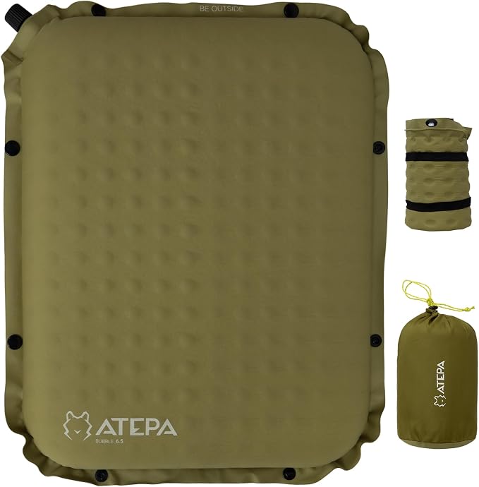 ATEPA Inflatable Stadium Seat Cushion, Self-Inflating Memory Foam Stadium Seats by ATEPA