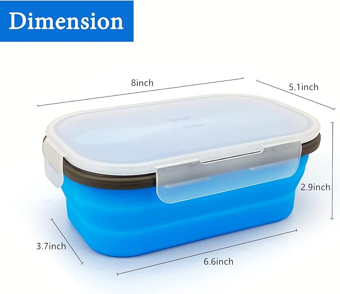 Collapsible Lunch Box Containers, Silicone Bento Box - Image 2