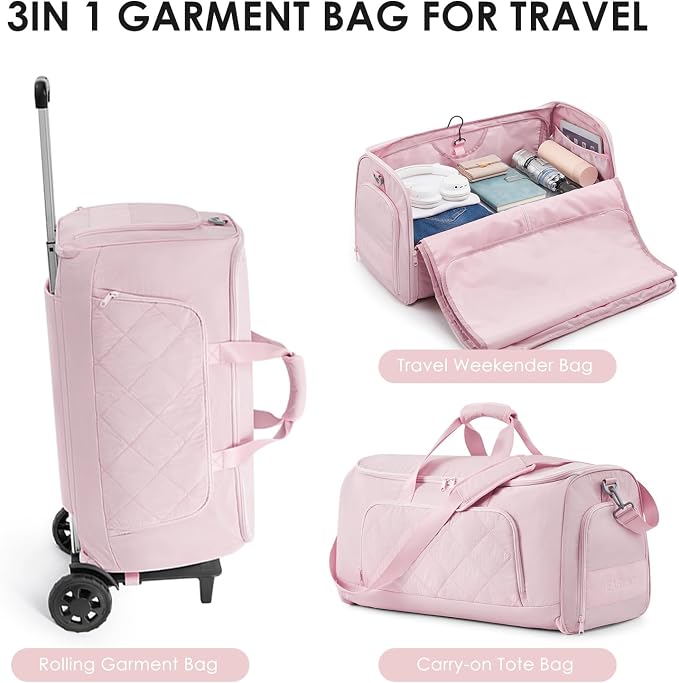 Rolling Garment Bag for Travel, Duffle Garment Bag - Image 6