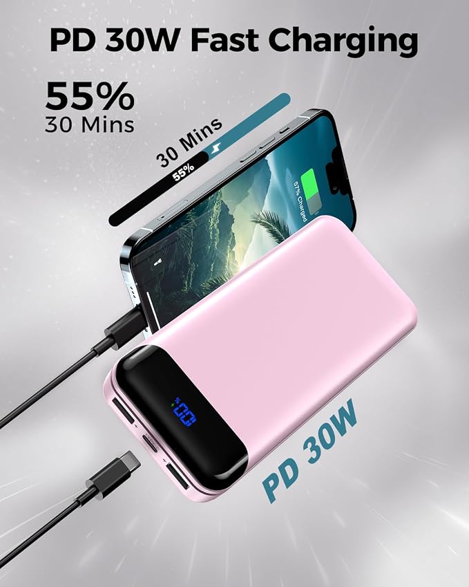 Portable Charger Power Bank 40000mAh Powerbank PD 30W and QC 4.0 Fast Charging - Image 2