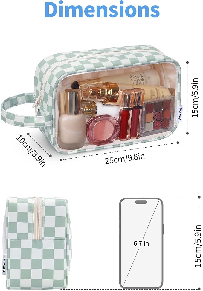 Narwey Clear Toiletry Bags for Traveling Women Men, Make Up Organizer, Skincare - Image 4