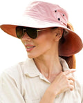FURTALK Sun Hats for Women Ponytail UPF 50+ Beach Summer Hat Wide Brim Packable by FURTALK