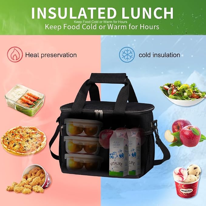 iknoe Insulated Lunch Bag, Foldable 8.5L Cooler Bag - Image 2