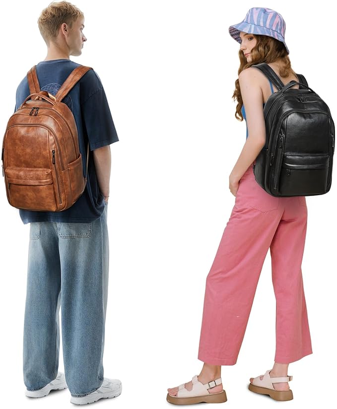 30L Business Laptop Backpack for Women Men, Travel Work Backpack Purse Faux - Image 2