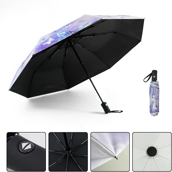 SY COMPACT Travel Umbrella Windproof Automatic Umbrellas Small Compact UV Sun - Image 5