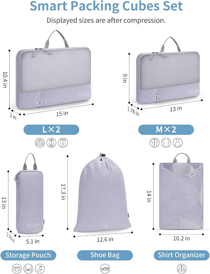 WANDF 7 Set Compression Packing Cubes - Image 3