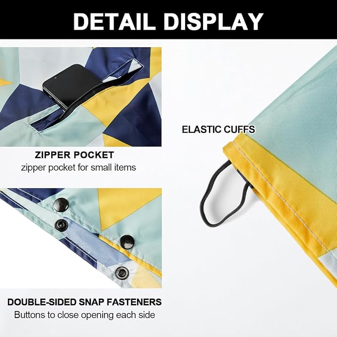Rain Poncho Jacket Coat Hooded Zipper Style - Image 4