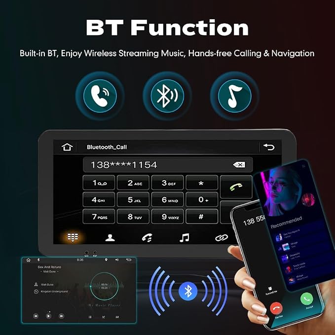 Kunfine CarPlay Android Auto Navigation Stereo GPS Radio Reverse Camera Display - Image 7