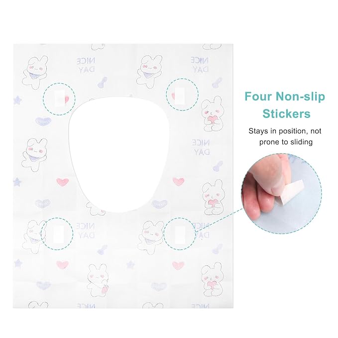 50 Packs Toddler Toilet Seat Covers Disposable, Disposable Toilet Seat Covers - Image 3