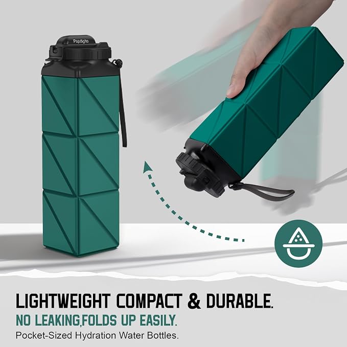 Collapsible Water Bottles 20.6oz Foldable Water Bottle BPA Free Reusable - Image 5