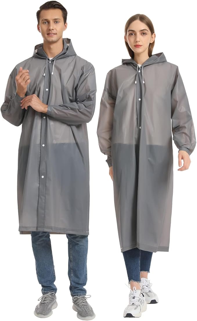 Opret 2 Pack Raincoats for Adults Reusable, EVA Rain Ponchos Lightweight Rain by Opret