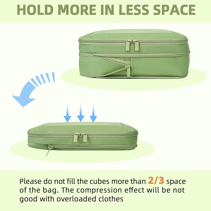 BAGAIL 4 Set/6 Set/8 Set Compression Packing Cubes Travel Accessories - Image 5