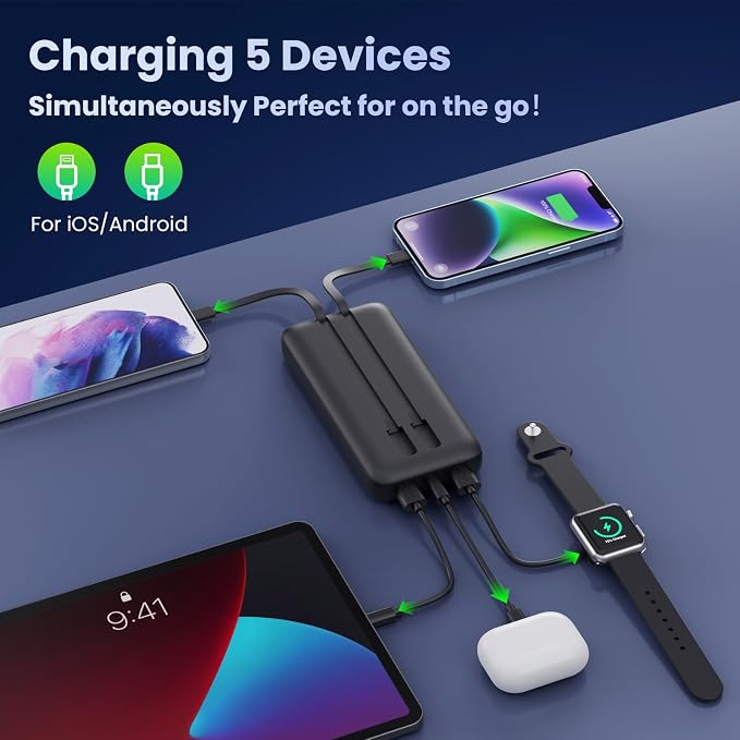 Portable Charger 40, 800mAh Power Bank, 25W PD QC 4.0 Fast Charging Portable - Image 2