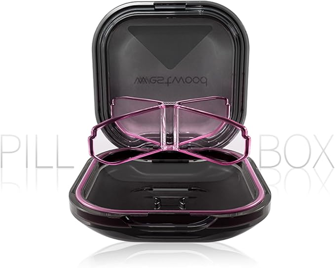 1 Pack Small Purple Pill Organizer, 4 Compartments, Compact Stylish Cute Travel - Image 2