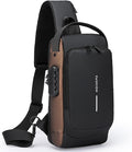 Sling Bag for Men Anti-theft USB Crossbody Shoulder Backpack Purse Waterproof by ISDULA