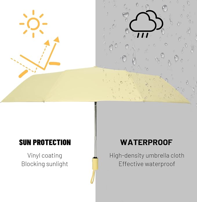 SY COMPACT Umbrella Automatic Travel Waterproof Light Folding Umbrellas Easy - Image 6