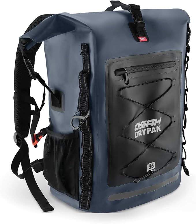 Waterproof Backpack Dry Bag 35L/55L/85L – Heavy Duty Roll-Top Hiking Backpack by OSAHDRYPAK