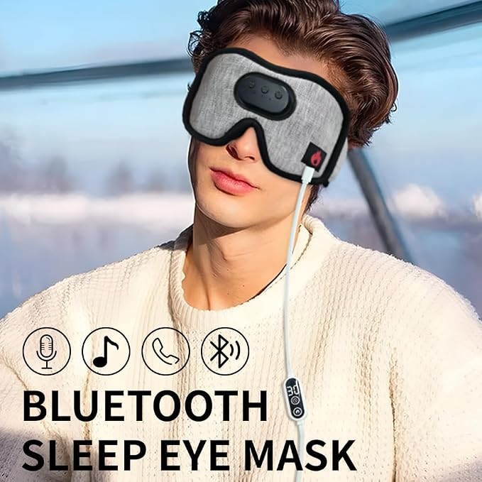 Heated Eye Mask with Bluetooth Headphones SYPVRY Wireless Sleep Eye Mask - Image 4