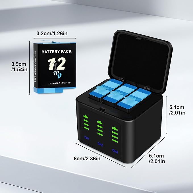 Battery Charger Kits for GoPro Hero 12 11 10 9 Black - Image 2