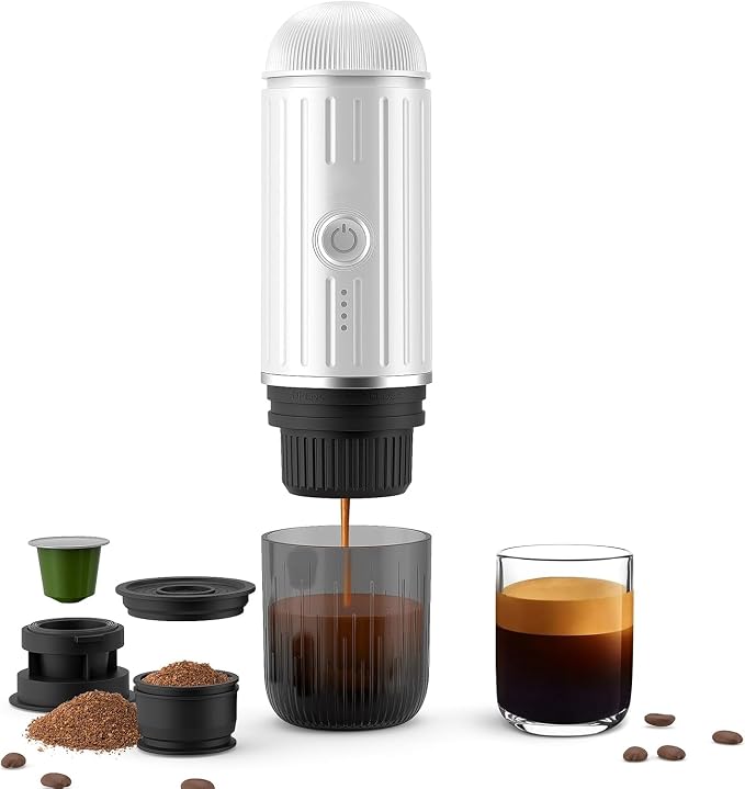 Portable Coffee Maker Travel Espresso Machine 120W Red Color, 19 Bar Pressure by RECAFIMIL