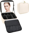 Travel Makeup Bag with LED Mirror Travel Makeup Organizer with 3 Lighted by Unknown