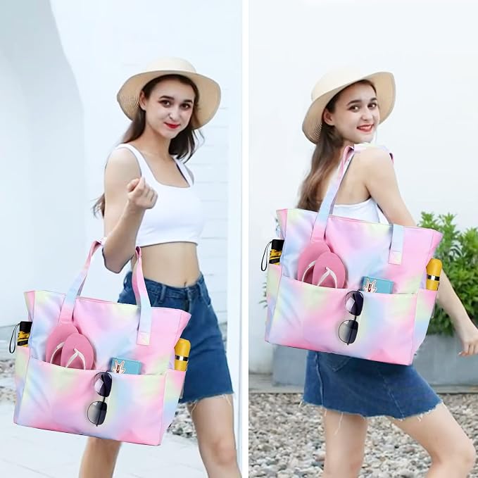 Beach Pool Bags Tote for Women Ladies Large Gym Tote Carry On Bag - Image 2