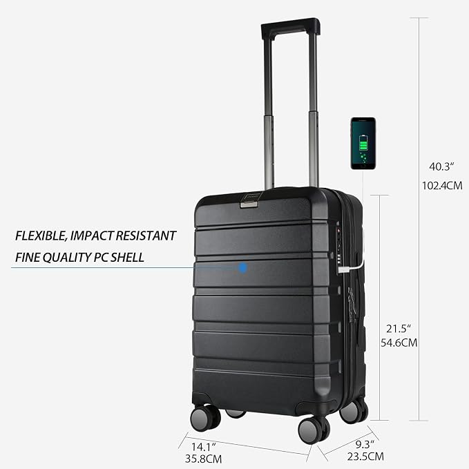 KROSER Hardside Expandable Carry On Luggage - Image 2
