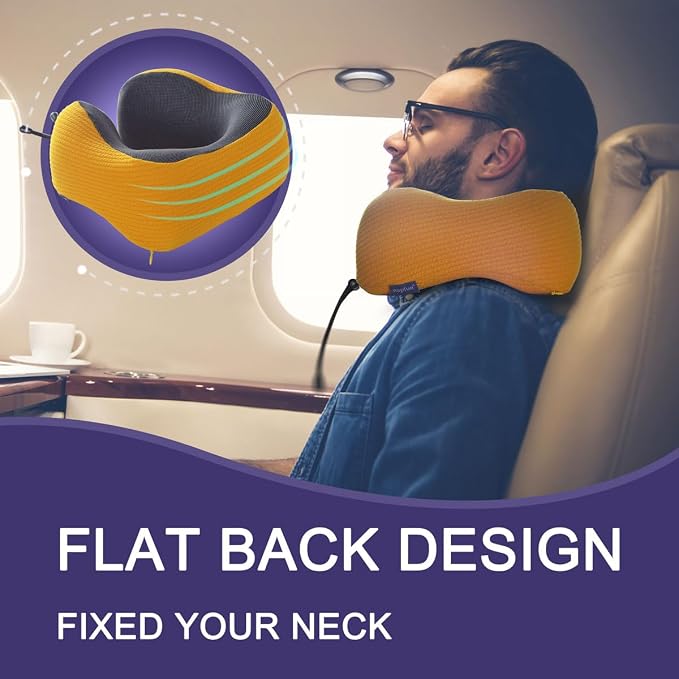 napfun Neck Pillow for Traveling, Upgraded Travel Neck Pillow for Airplane 100% - Image 4
