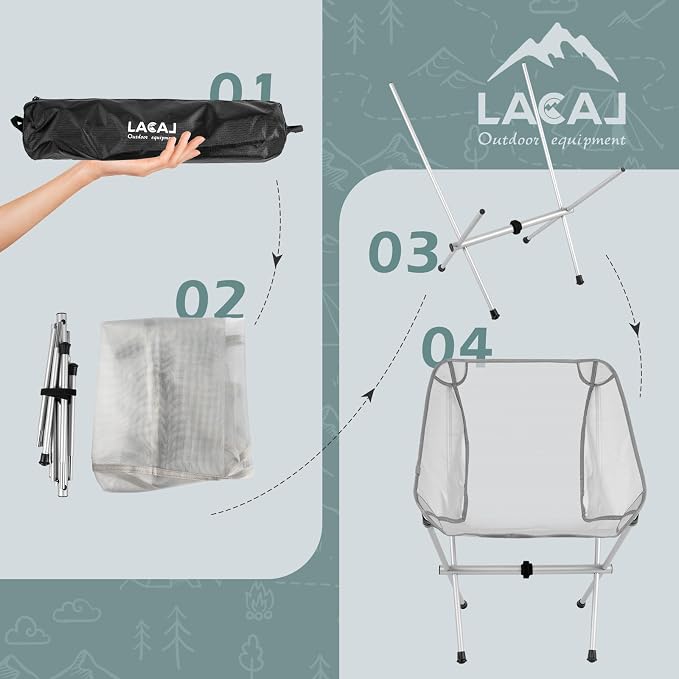 Ultra-Light Folding Camping Chair, All-Aluminum Frame, Surper Breathable Fabric - Image 7